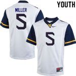 Youth West Virginia Mountaineers NCAA #5 Dreshun Miller White Authentic Nike Stitched College Football Jersey PX15Z06OX